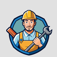 Fototapeta premium design logo vector icon illustration mascot art workers