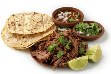 Lamb Barbacoa: A Mexican Classic Isolated On White Background.
