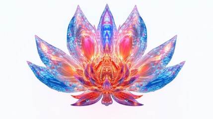 Obraz premium Vibrant Digital Lotus Flower Design with Colorful Petals and Glow