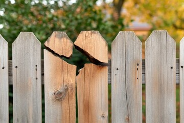 Fototapeta premium Cracked wooden fence panel