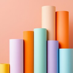 Pastel colored paper cylinders