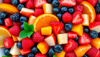 Obraz premium close up of a plate of fruit