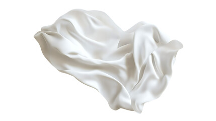 Elegant, flowing white fabric on a transparent background.