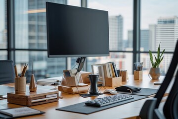 Naklejka premium Essential Office Accessories to Boost Productivity in Corporate Workspaces