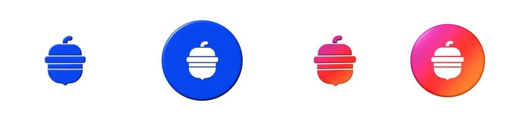 acorn winter nature 3D icon