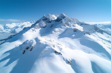 Aerial View of Snow-Covered Mountains