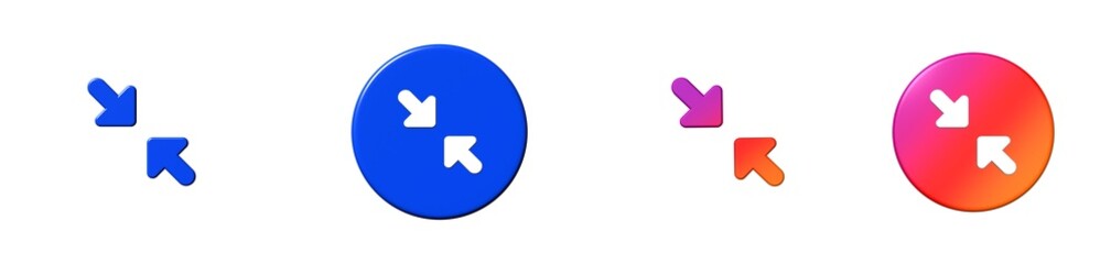 arrow shrink diagonal interface essential 3D icon