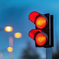Red traffic light signals stop