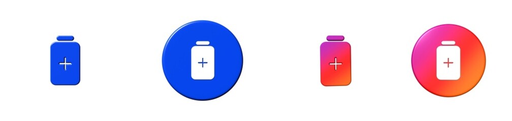 battery plus vertical phosphor 3D icon