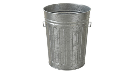Isolated Metal Trash Can