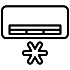 Air conditioner. Editable stroke vector icon.