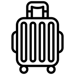 Suitcase. Editable stroke vector icon.