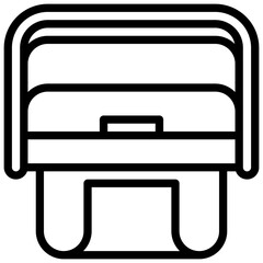 Portable fridge. Editable stroke vector icon.
