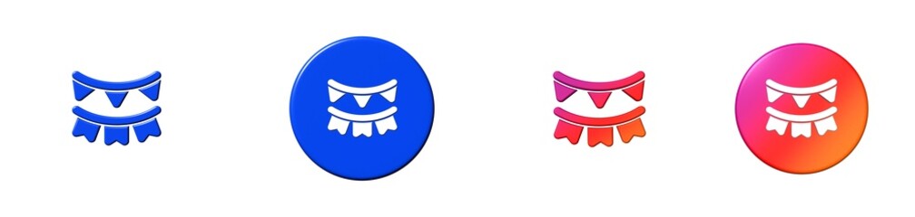 bunting birthday 3D icon