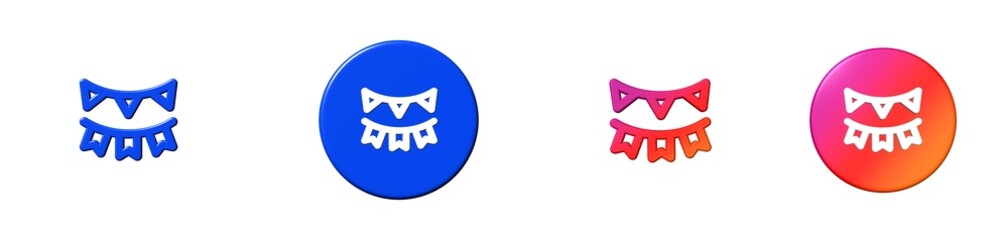 bunting birthday 3D icon