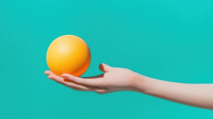 Hand holding orange