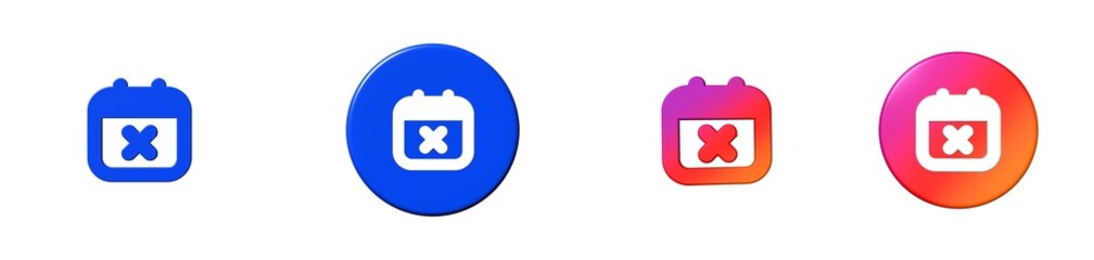 calendar xmark calendar 3D icon