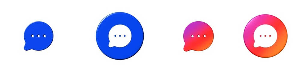 chat circle dots phosphor 3D icon
