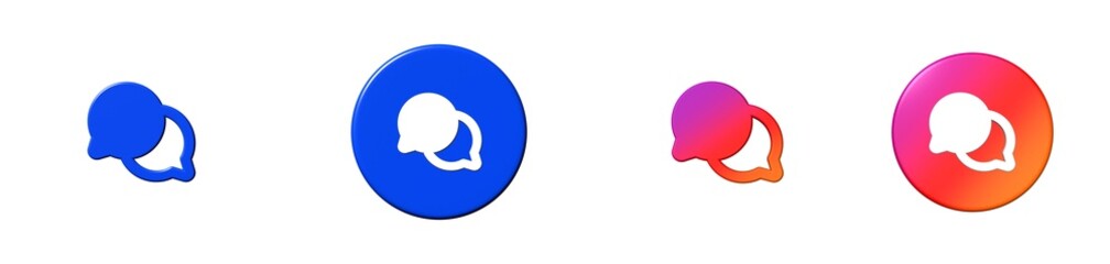 chats circle phosphor 3D icon