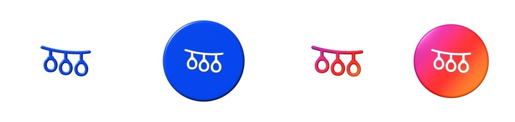 christmas lights christmas 3D icon