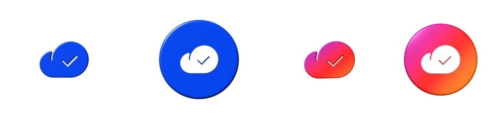 cloud check phosphor 3D icon
