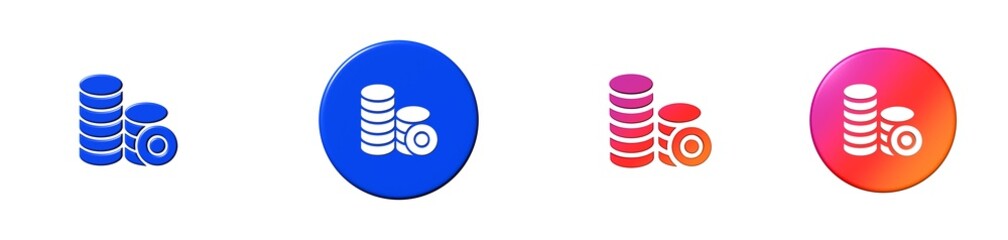 coins startups 3D icon