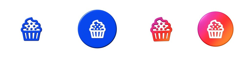 cupcake christmas food and drinks 3D icon