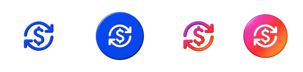 currency exchange business payments 3D icon