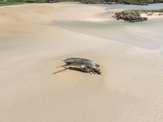 Schiffswrack am Bunbeg Beach, Irland