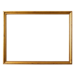A classic gold picture frame with a smooth finish and a subtle texture.