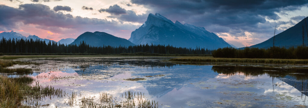 Vermillion lakes panorama, Banff National Park, Canada