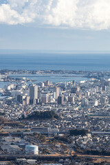 冬の静岡県静岡市清水区の街並み