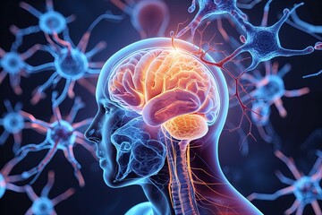 Obraz premium Exploring Neurobiology and Mental Health Research Insights into Brain Function and Scientific Exploration