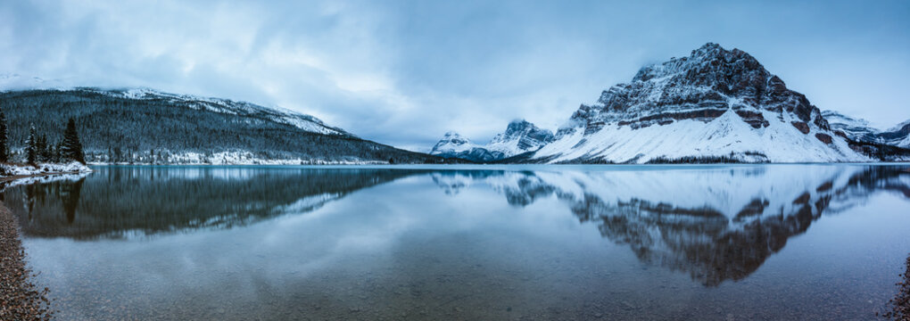 Bow lake panoramic, Banff National Park, Canada - Powered by Adobe
