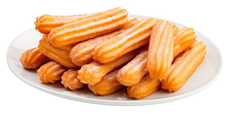 A tempting and delicious plate of crispy, sugardusted churros that are perfect for all dessert lovers everywhere