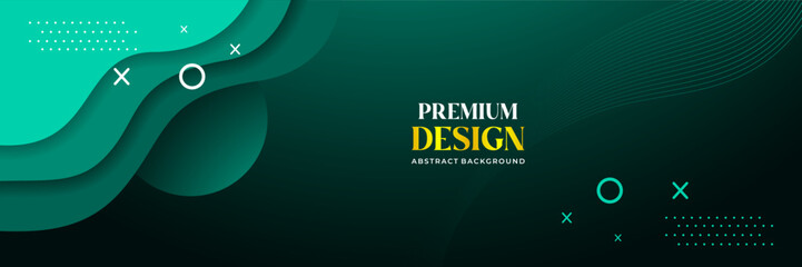 Premium Abstract Green Wave Background with Modern Minimalist Elements