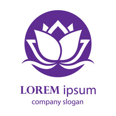 Elegant and beautiful blooming flower logo illustration