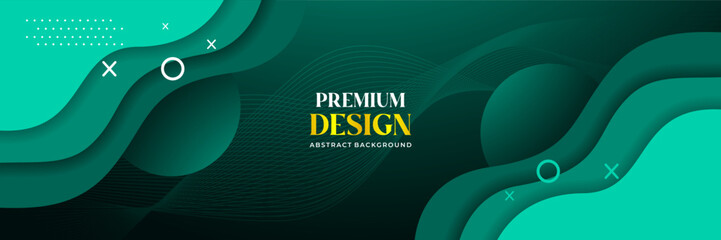Premium Abstract Green Wave Background with Modern Minimalist Elements