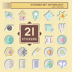 Sticker Set Astrology. related to Education symbol. design editable