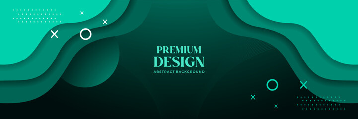 Premium Abstract Green Wave Background with Modern Minimalist Elements
