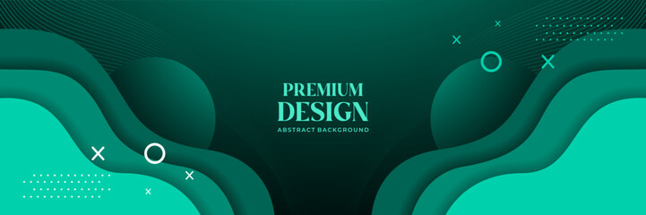 Premium Abstract Green Wave Background with Modern Minimalist Elements