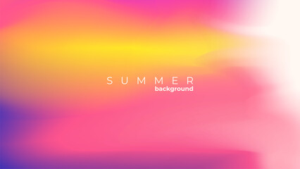 Summer blurred background. Summertime theme color gradients for creative seasonal graphic design. Vector illustration.