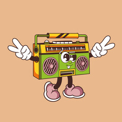 Retro character design of spirited radio