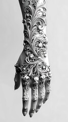 Black and white artistic tattoo design high resolution picture