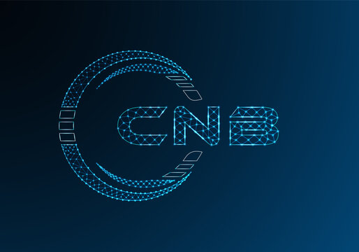 CNB low poly letter logo vector design. CNB lower poly logo design.