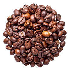 Roasted Coffee Beans: High-Quality Image of Dark Brown Coffee Beans on Transparent  background
