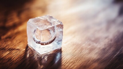 Iced ring on wooden table