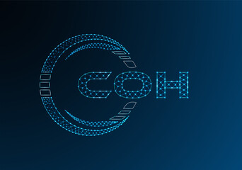 COH low poly letter logo vector design. COH lower poly logo design.