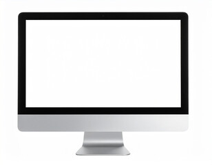Fototapeta premium Computer monitor with blank screen isolated on white backdrop. Mock-up.