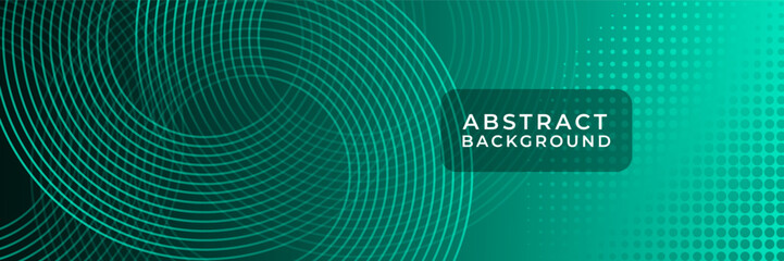 Modern Abstract Green Circular Lines and Dotted Halftone Background